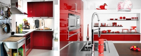 Cocinas en blanco y rojo : pintomicasa.com Color paredes con muebles blancos