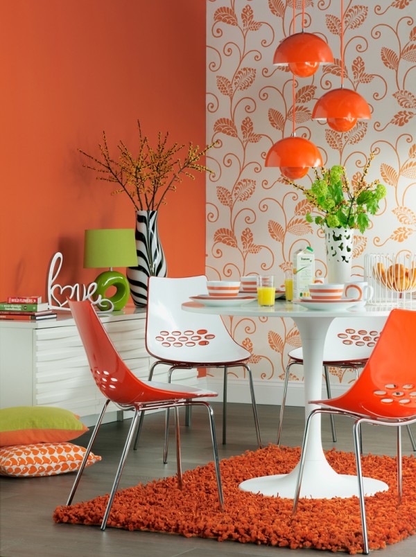 El naranja en la decoración de interiores : pintomicasa.com
