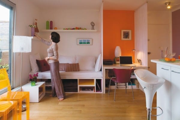 Cómo pintar un monoambiente, colores e ideas : pintomicasa.com Decorar mi comedor con naranja u violeta