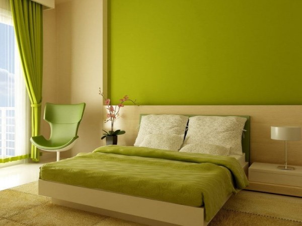 Verde y beige