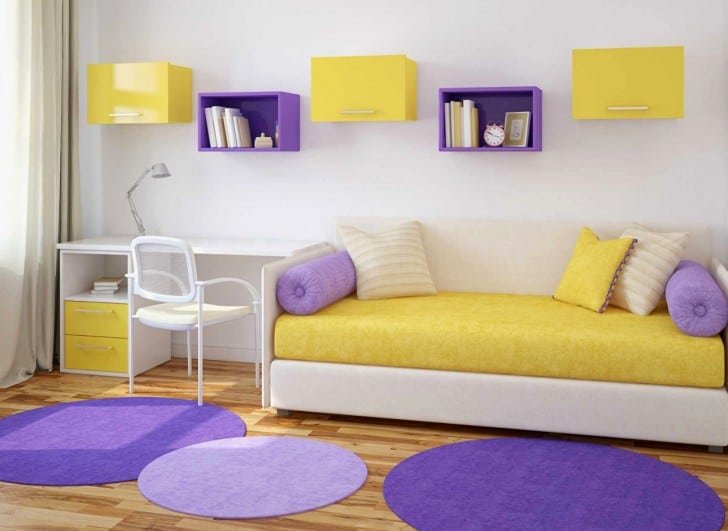 Contraste entre amarillo y morado o violeta : PintoMiCasa.com
