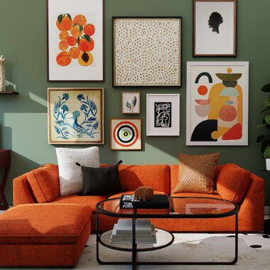Detalles de color naranja en la decoración de casa