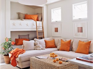 Decoración con toques de color naranja