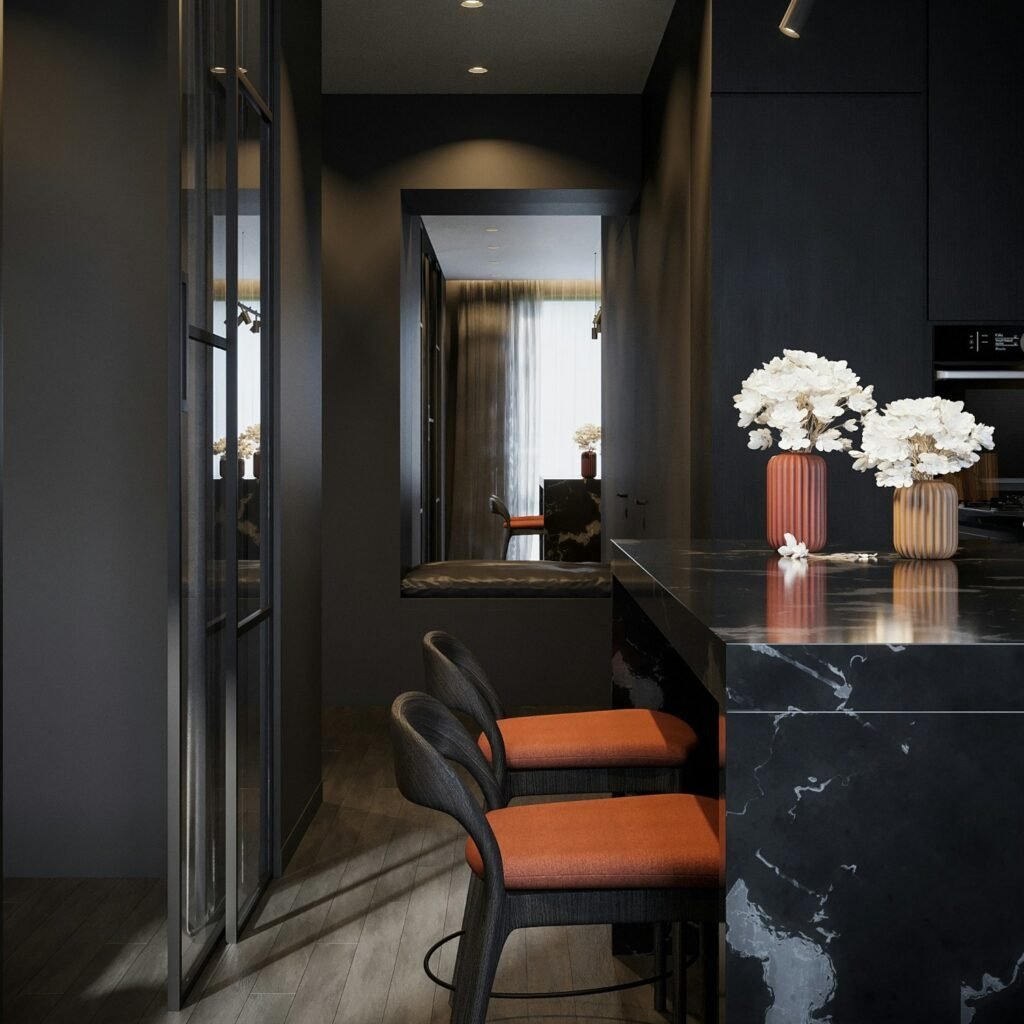 Apartamento de color negro