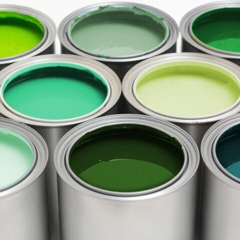 Colores de pintura verdes
