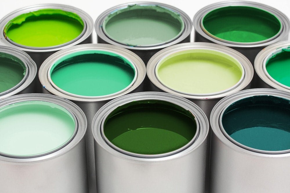 Colores de pintura verdes