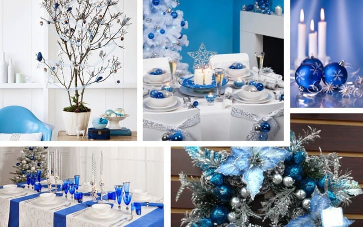 Decoracion navideña azul