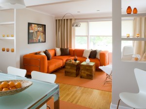 El naranja en la decoración de interiores