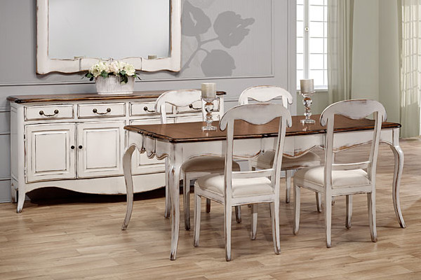 Juego de comedor decapado