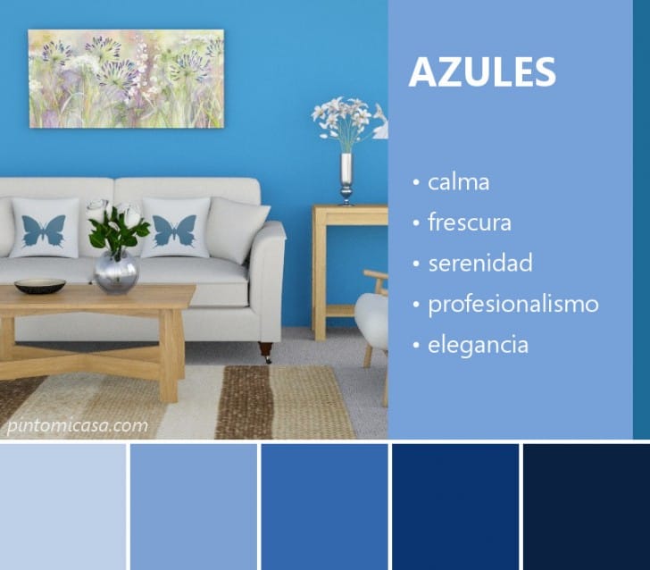 Características de los colores azules