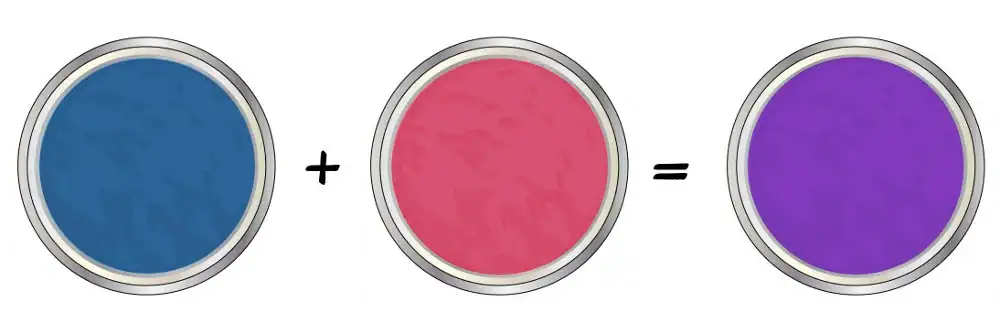 Mezcla de color azul y rosa