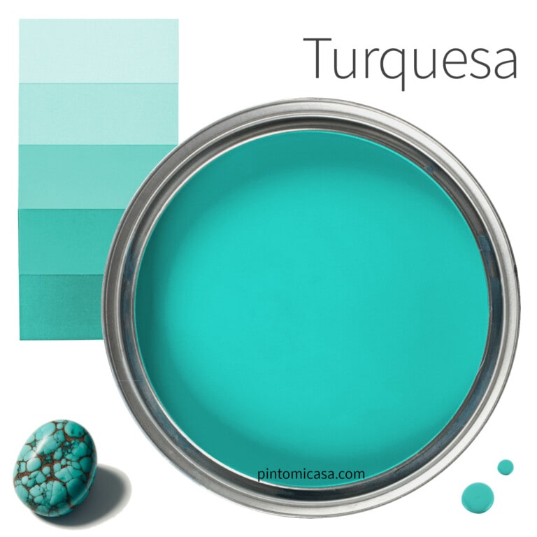 Muestra de color de pintura turquesa