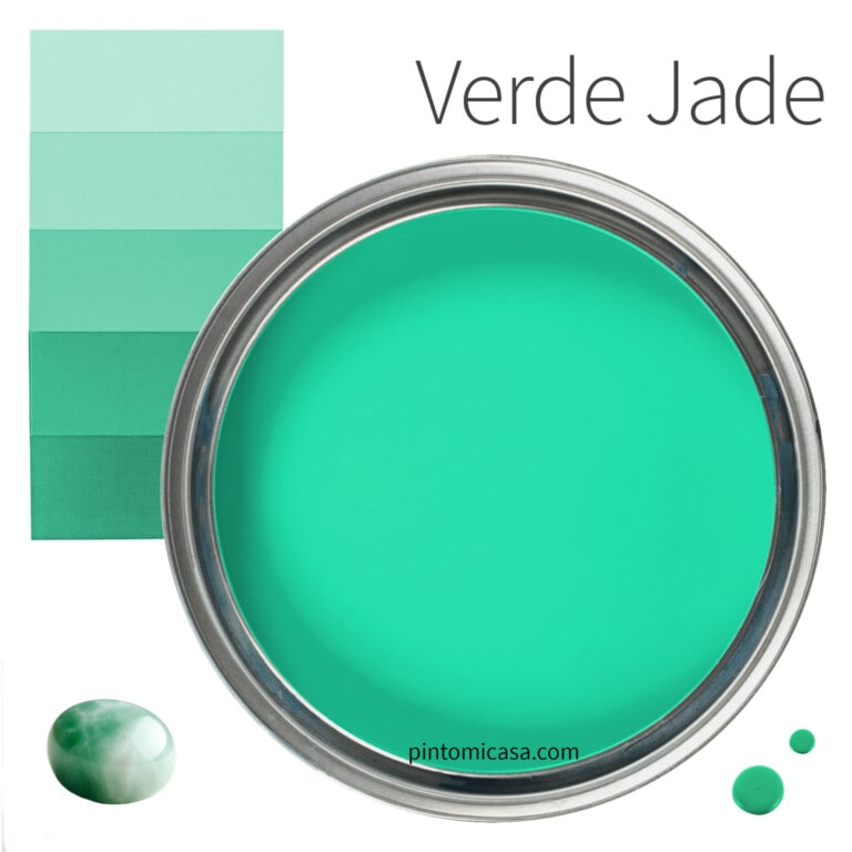 Muestra de color de pintura verde jade