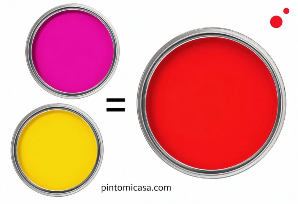 Cómo hacer color rojo con magenta y amarillo con pinturas